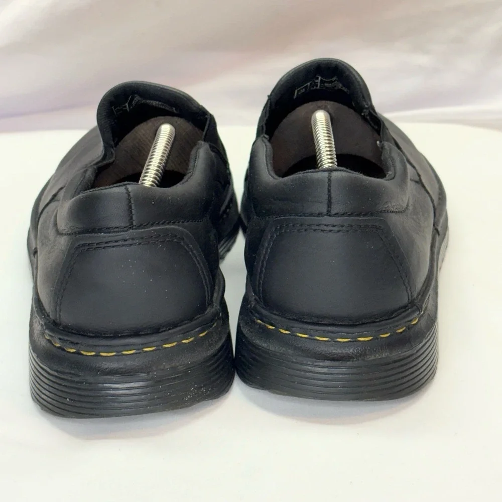 Dr Martens Boyle Slip On Black Leather Shoes Men's US 12 EU 46 Air Cushion Sole